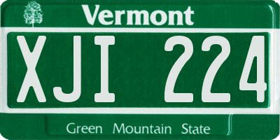 VT license plate XJI224