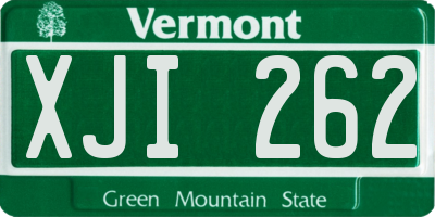 VT license plate XJI262