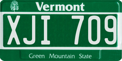 VT license plate XJI709