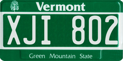 VT license plate XJI802