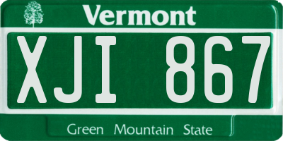 VT license plate XJI867