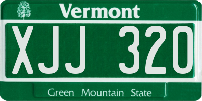 VT license plate XJJ320