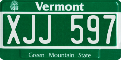 VT license plate XJJ597