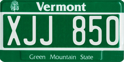 VT license plate XJJ850