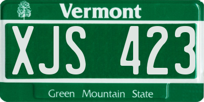 VT license plate XJS423