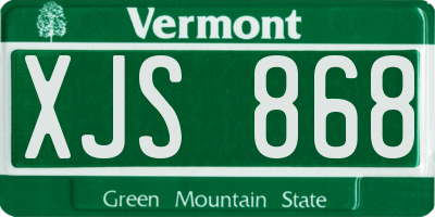VT license plate XJS868
