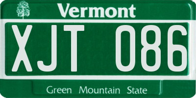 VT license plate XJT086