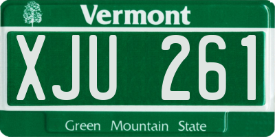 VT license plate XJU261