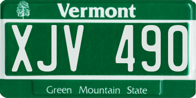 VT license plate XJV490