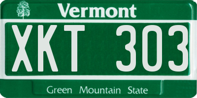 VT license plate XKT303