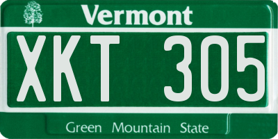 VT license plate XKT305