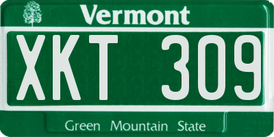VT license plate XKT309