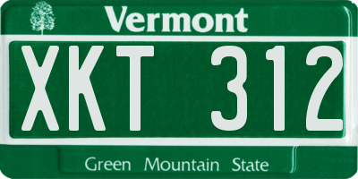 VT license plate XKT312