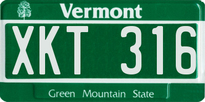 VT license plate XKT316