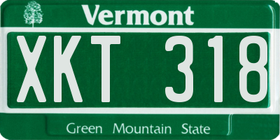 VT license plate XKT318