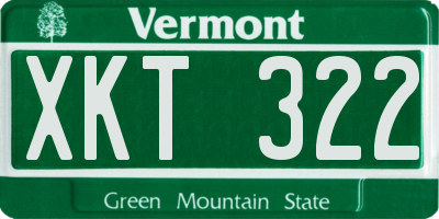 VT license plate XKT322