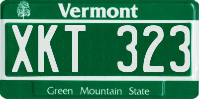 VT license plate XKT323