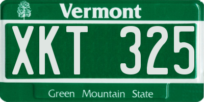 VT license plate XKT325