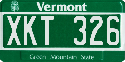 VT license plate XKT326