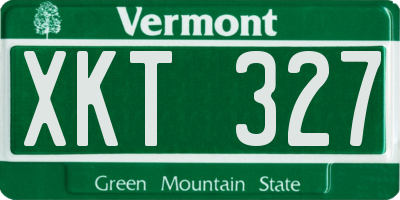 VT license plate XKT327
