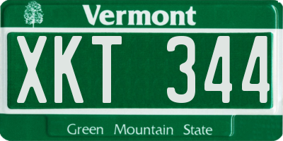 VT license plate XKT344