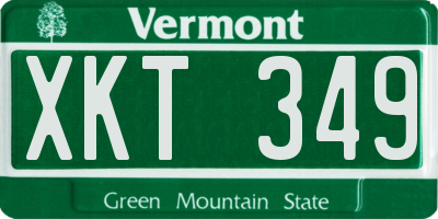 VT license plate XKT349