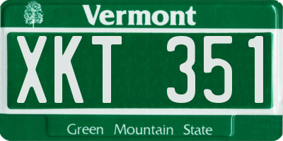 VT license plate XKT351