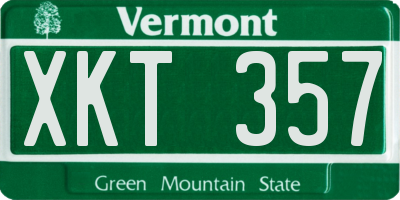 VT license plate XKT357