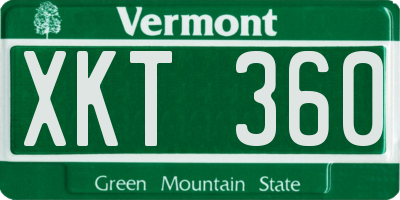 VT license plate XKT360