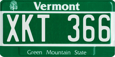 VT license plate XKT366