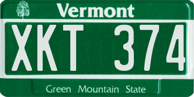 VT license plate XKT374
