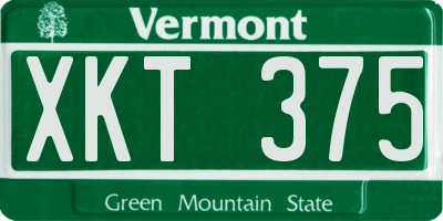 VT license plate XKT375