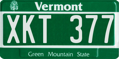 VT license plate XKT377