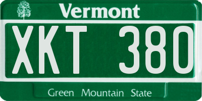 VT license plate XKT380