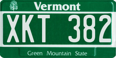 VT license plate XKT382