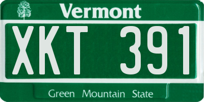 VT license plate XKT391