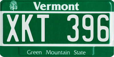 VT license plate XKT396