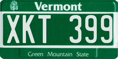 VT license plate XKT399