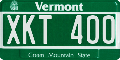 VT license plate XKT400