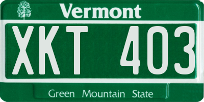 VT license plate XKT403