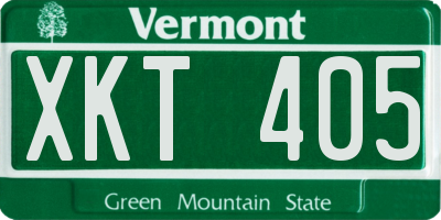 VT license plate XKT405