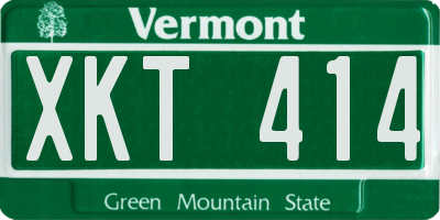 VT license plate XKT414