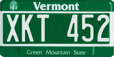 VT license plate XKT452