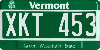 VT license plate XKT453