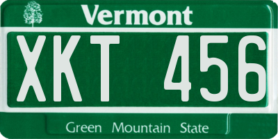 VT license plate XKT456