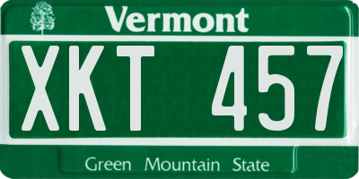 VT license plate XKT457