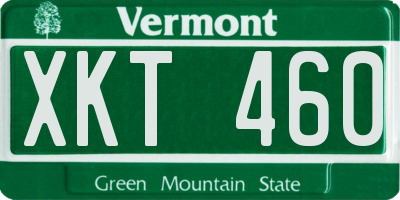 VT license plate XKT460