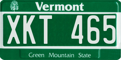 VT license plate XKT465