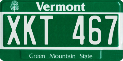 VT license plate XKT467