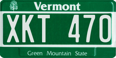 VT license plate XKT470
